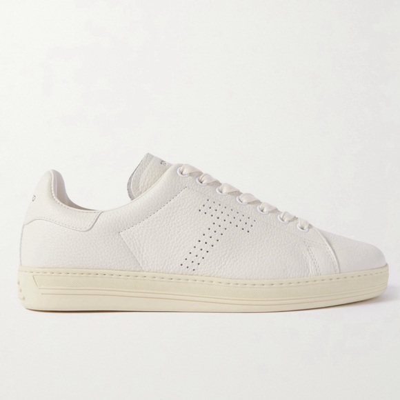 TOM FORD like new White Warwick Grained Leather Sneakers size 43 - Picture 3 of 4